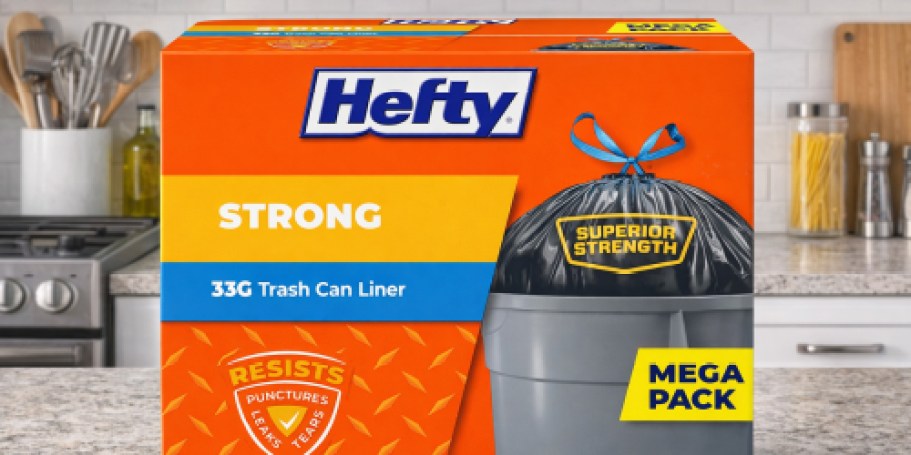 Hefty 33-Gallon Trash Bags 48-Count Just $11 Shipped on Amazon