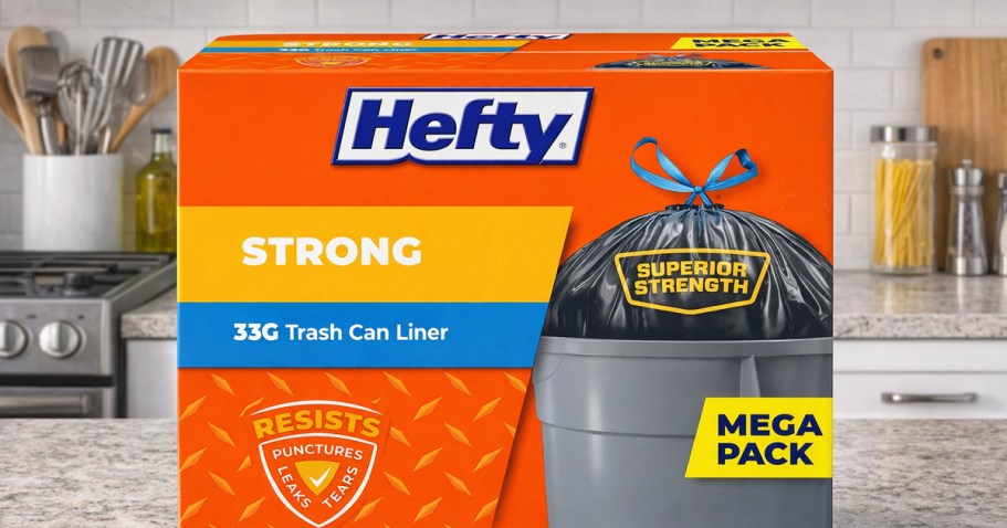 Hefty 33-Gallon Trash Bags 48-Count Just $11 Shipped on Amazon
