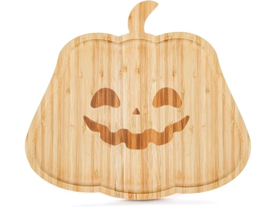 A pumpkin shaped cutting board