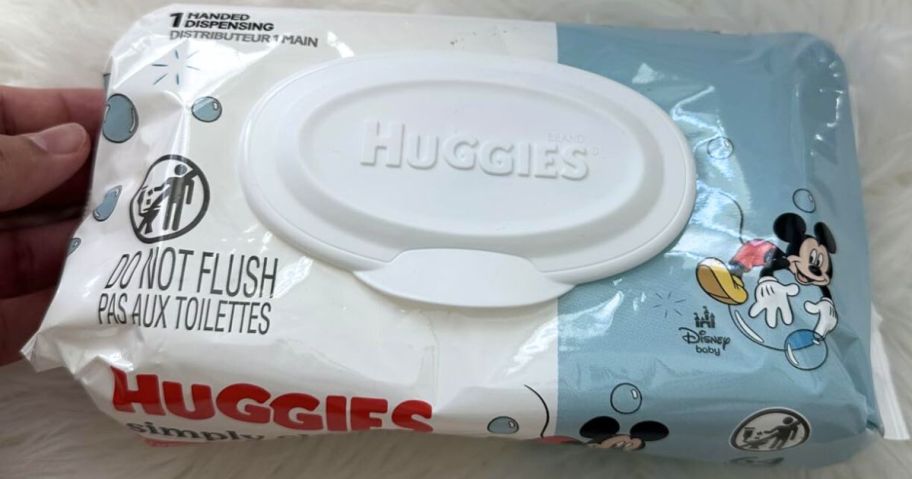 A pack of Huggies Simply Clean baby wipes