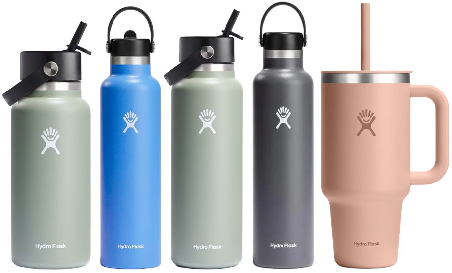 Hydro Flask Wide Flex Straw Cap 32oz, Standard 21oz, Wide Flex Straw Cap 40z, Standard Mouth 24oz, Travel Tumbler 40oz Water Bottles