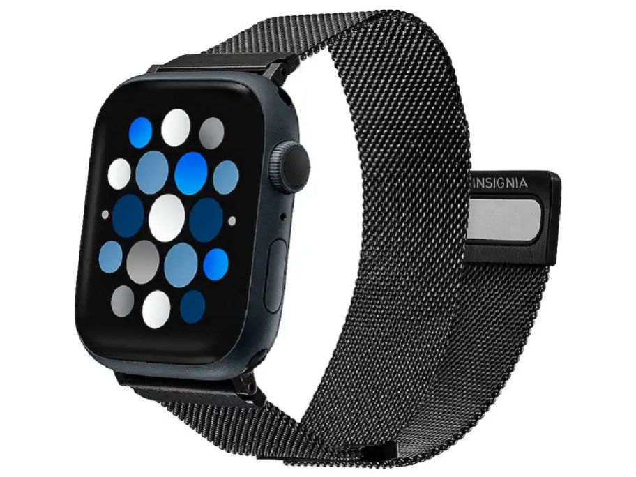 Apple watch with stainless steel band