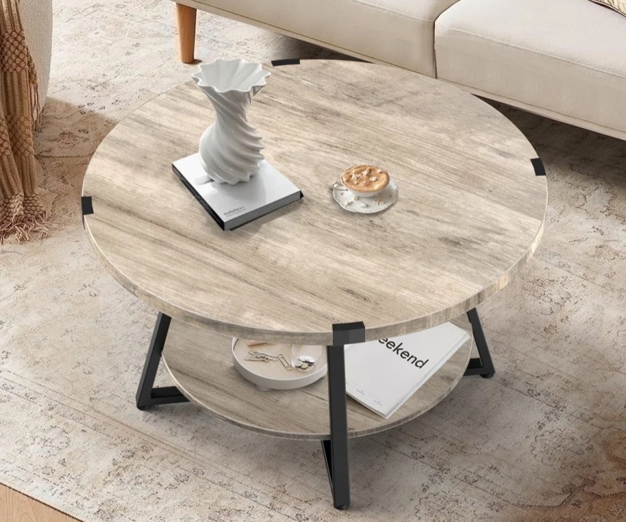 two tier round coffee table
