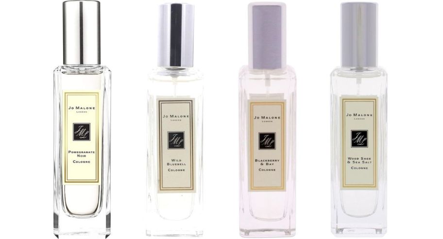 stock image of four Jo malone colognes