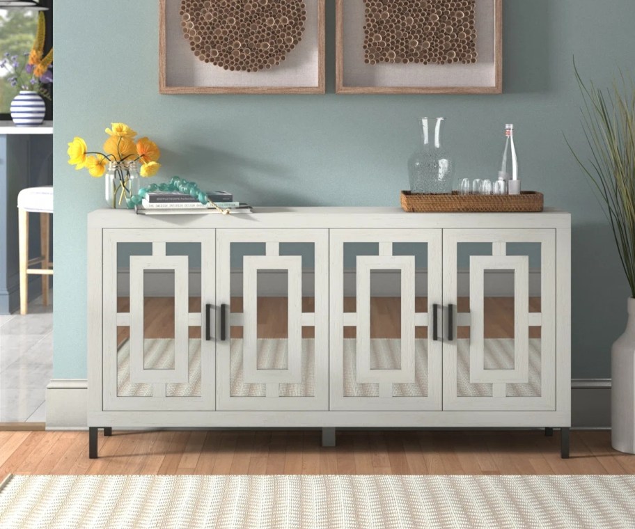 white mirrored sideboards