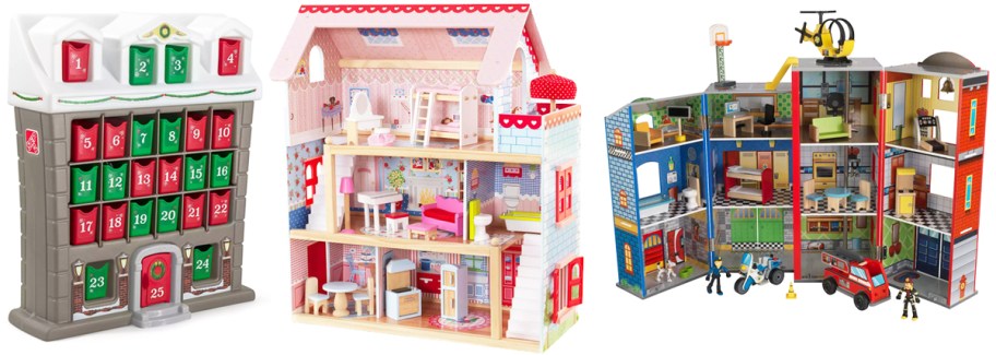 refillable advent calendar and two dollhouses
