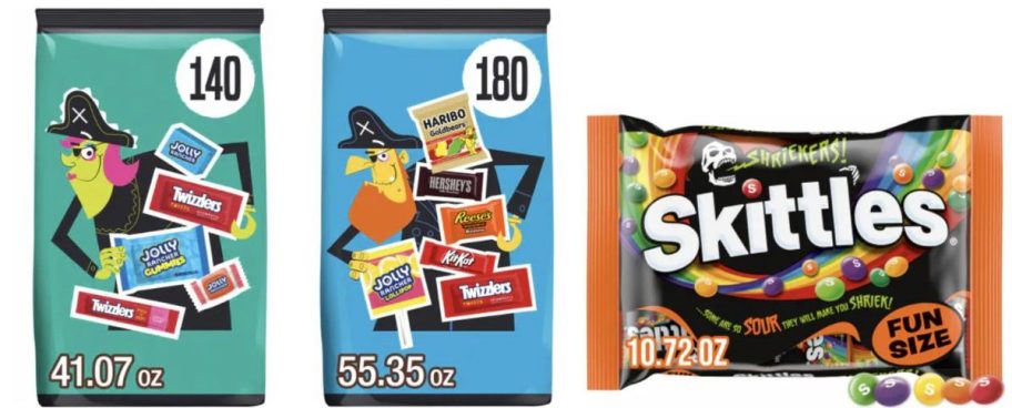 three Kroger halloween candy bags