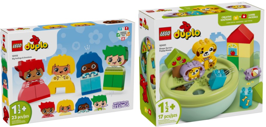 Two LEGO DUPLO sets in boxes.