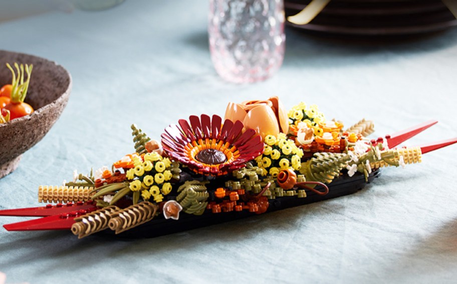 LEGO Dried Flower Centerpiece on a table