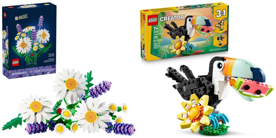 lego daisies and toucan sets