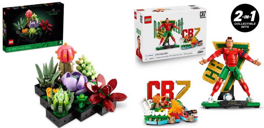 lego succulents and Cristiano Ronaldo soccer sets
