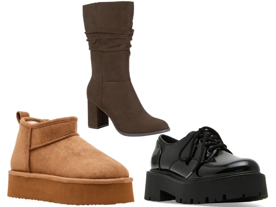 three stock images of Macys shoes