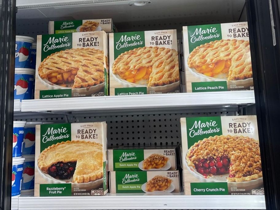 Marie Callender's Pies in a freezer