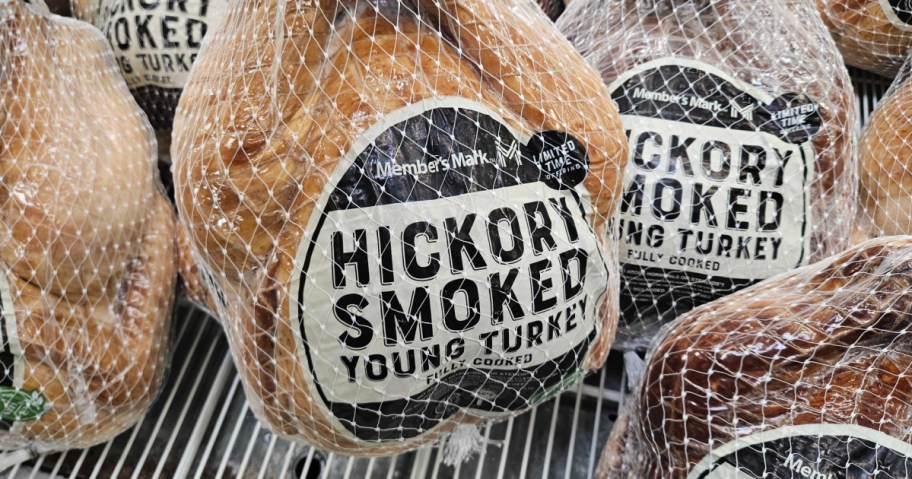 freezer full of Members Mark Smoked Turkey