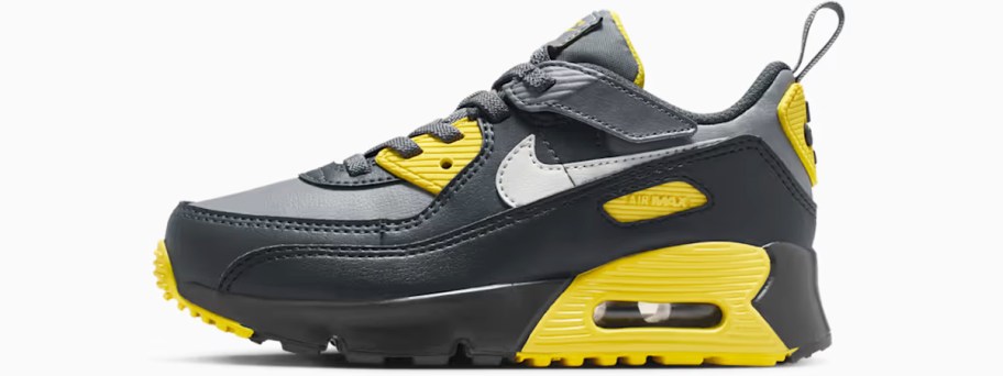 dark grey and yellow nike sneaker