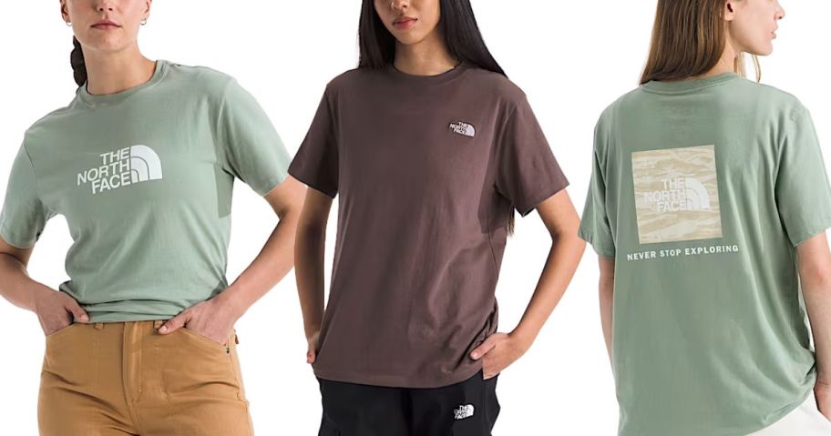 Three different north face womens tshirt 