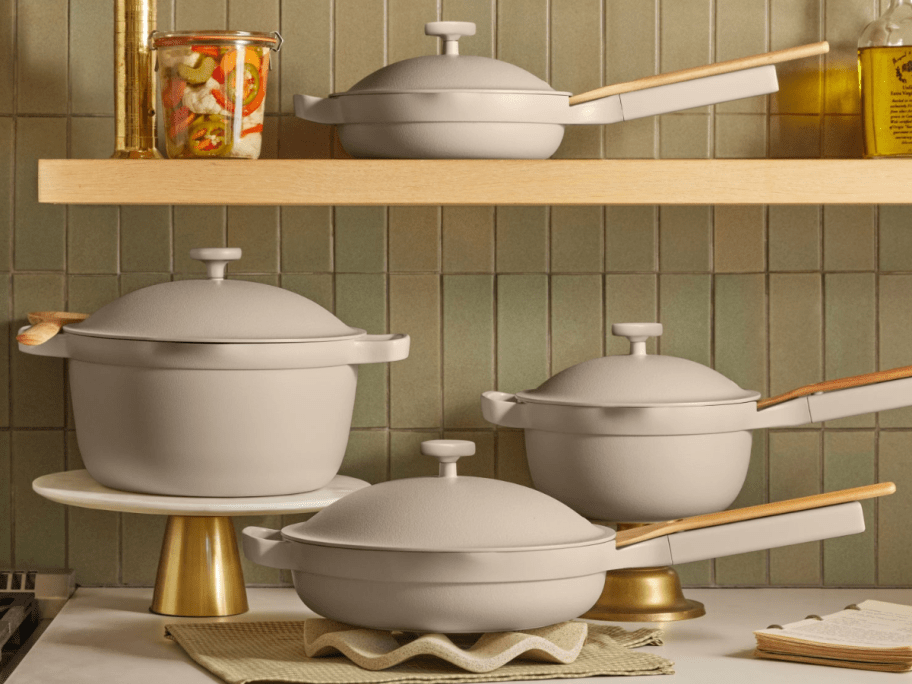 display of Our Place Cookware Set 13-Piece Set in different colors 