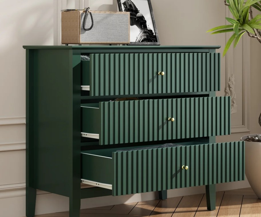 green 3 drawer chest