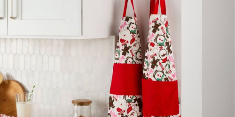 CUTE Matching Adult & Kids Christmas Aprons at Target