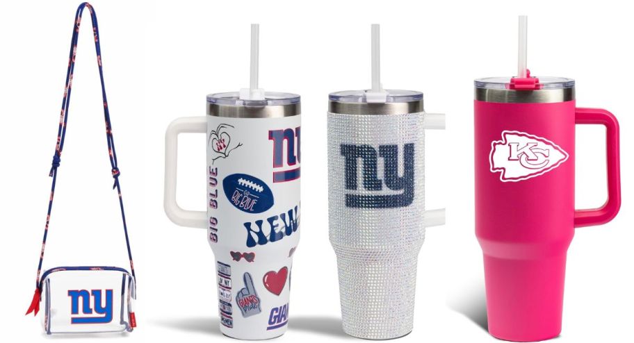 NFL purse and tumblers in different signs