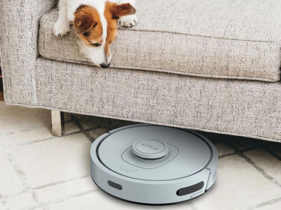 Shark Matrix IQ Robot Vacuum cleaning under chair 