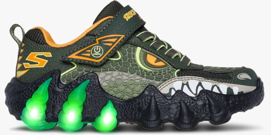 boys dinosaur themed light up sneaker