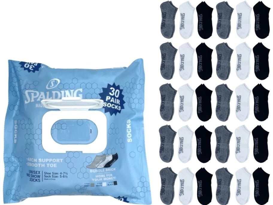 Stock images of Spalding kids socks 30-count pack