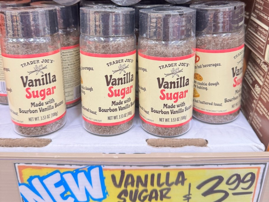 shaker bottles of vanilla flavored sugar 