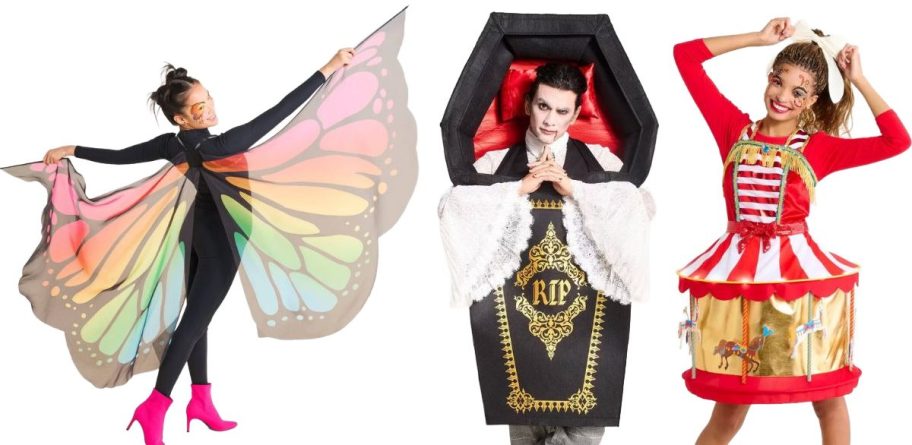 Stock images of 3 Adult Halloween Costumes