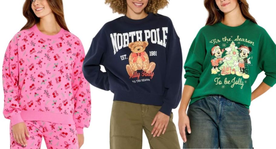 Three different target sweatshirts