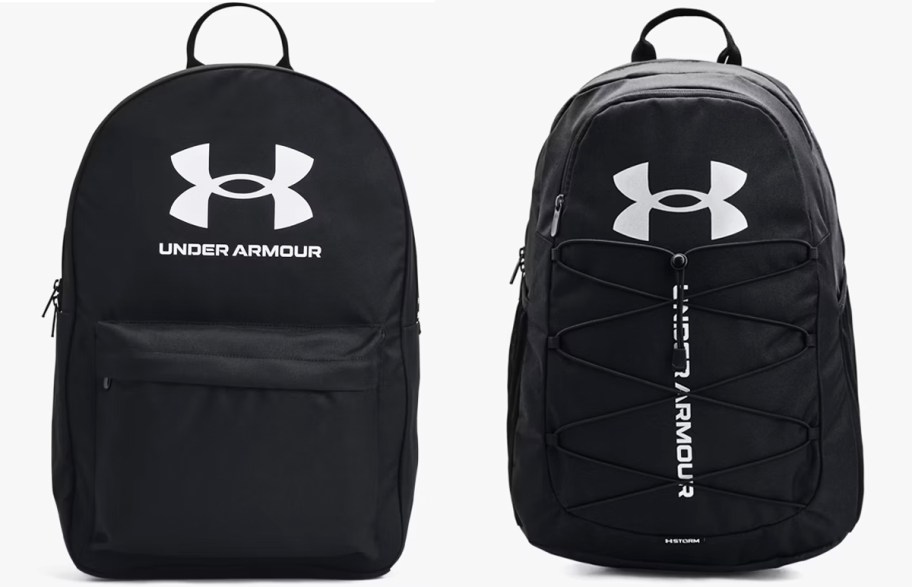 two black under armour backpacks