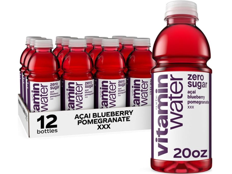 Vitaminwater Zero Sugar 20oz Bottles 12-Count in Acai-Blueberry-Pomegranate Flavor
