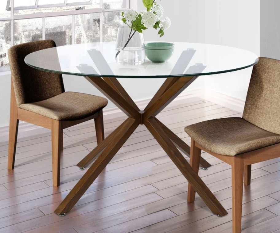 round glass top table