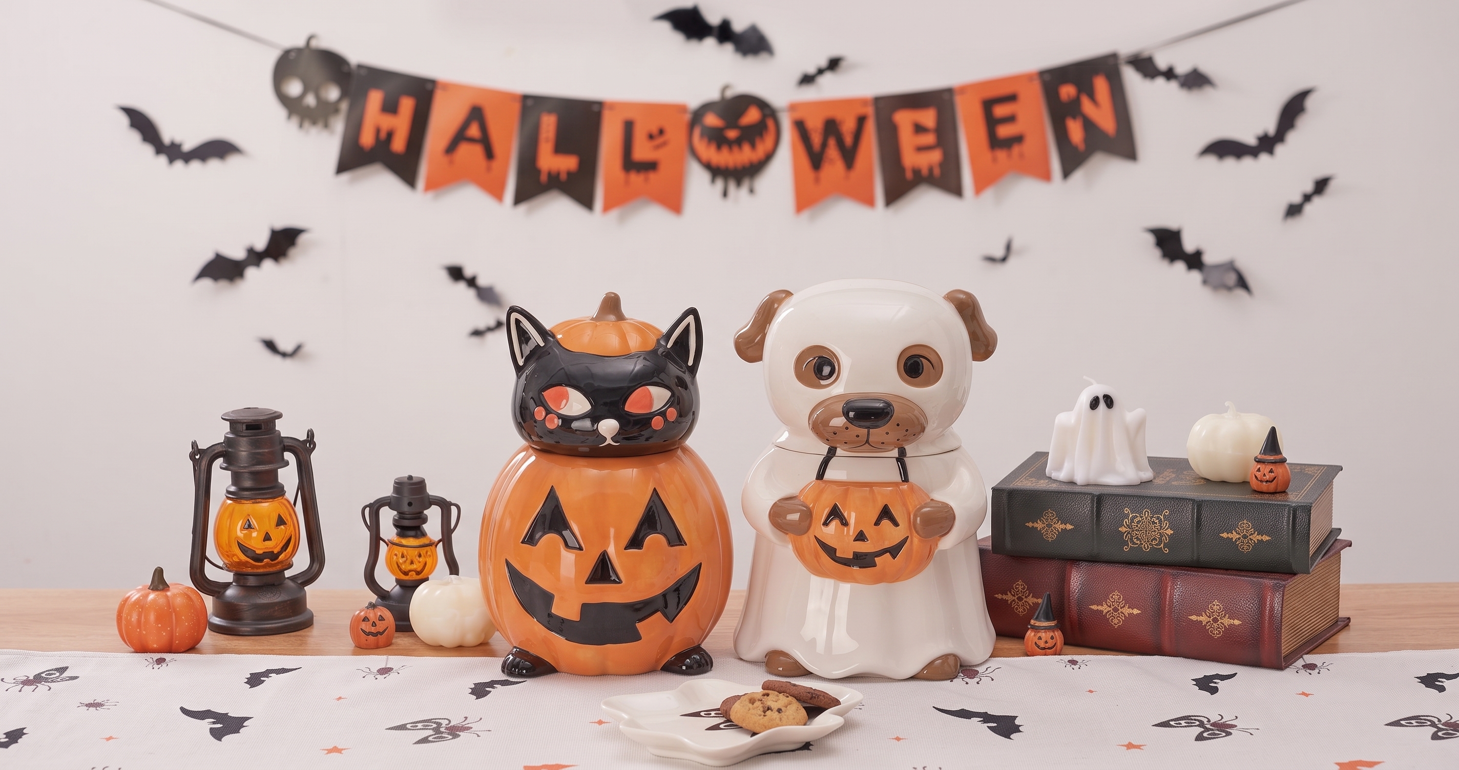 New Cat & Dog Halloween Ceramic Cookie Jars Just $12.97 at Walmart