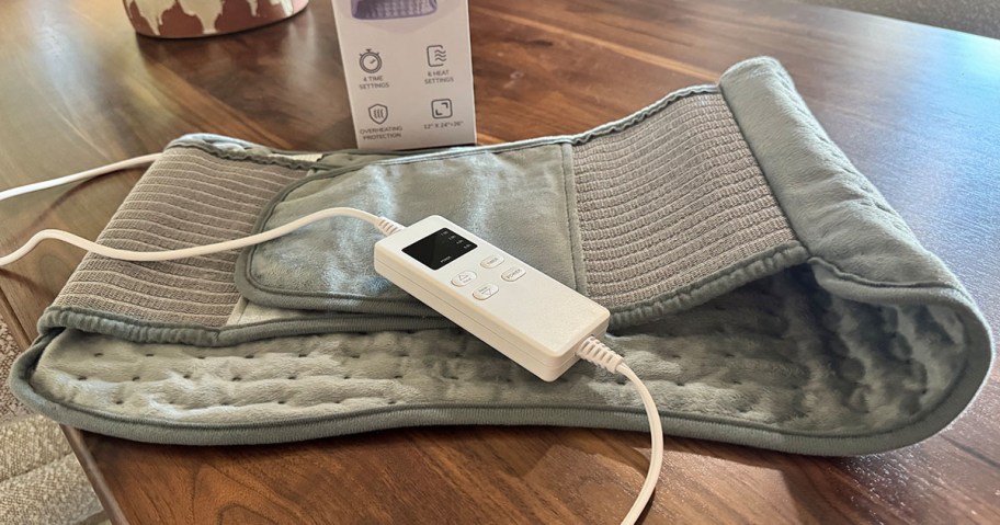 Wearable Heating Pad on a table