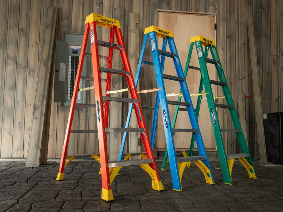 3 werner ladders in different colors