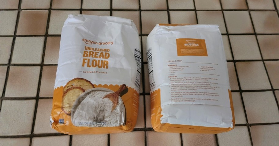 2 five pound bags of unbleached bread flour