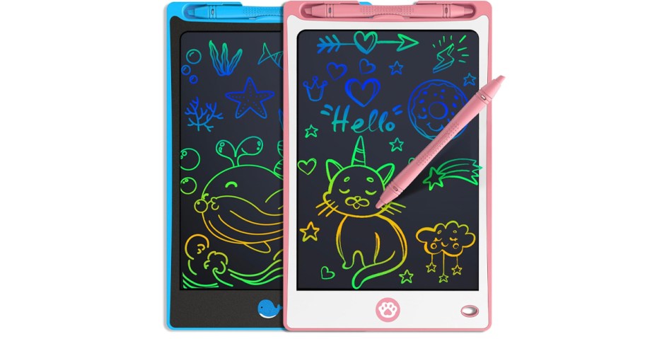 blue and pink magic doodle boards 