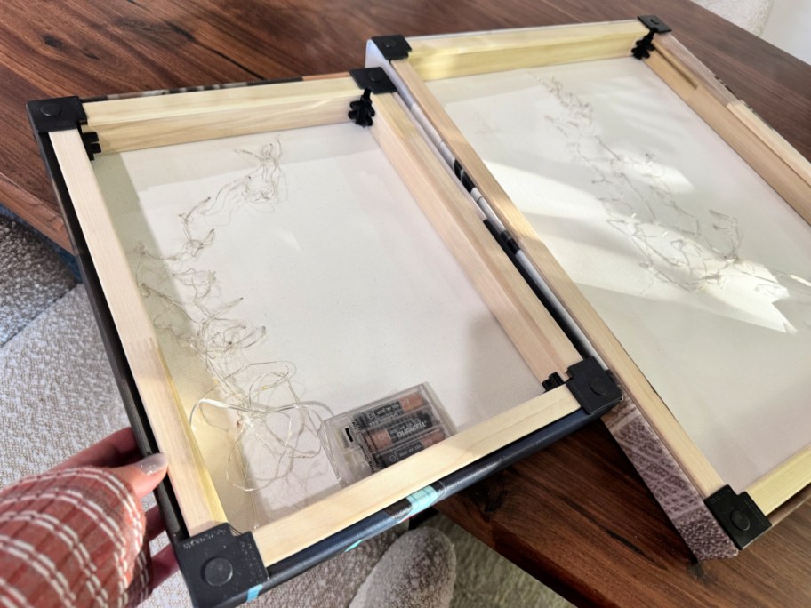 back of a diy photo canvas