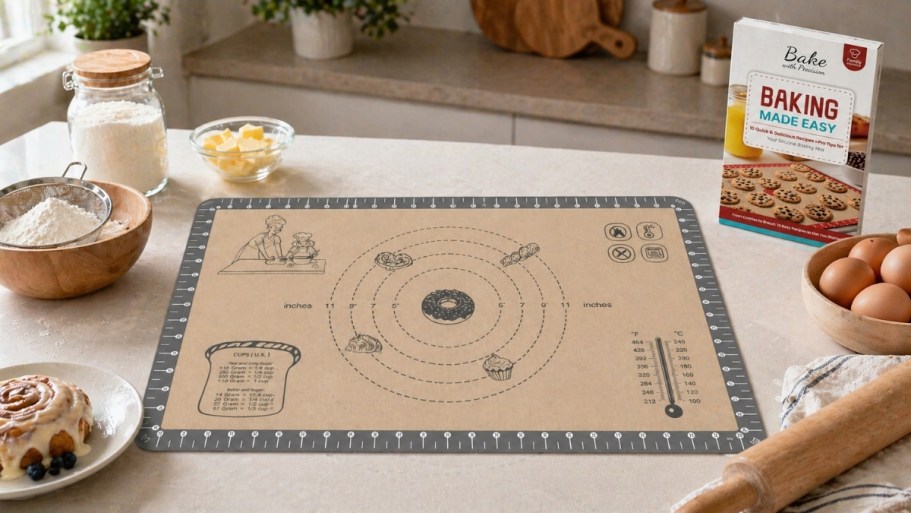Silicone Baking Mat w/ Measurements & Recipes Only $5.99 on Amazon