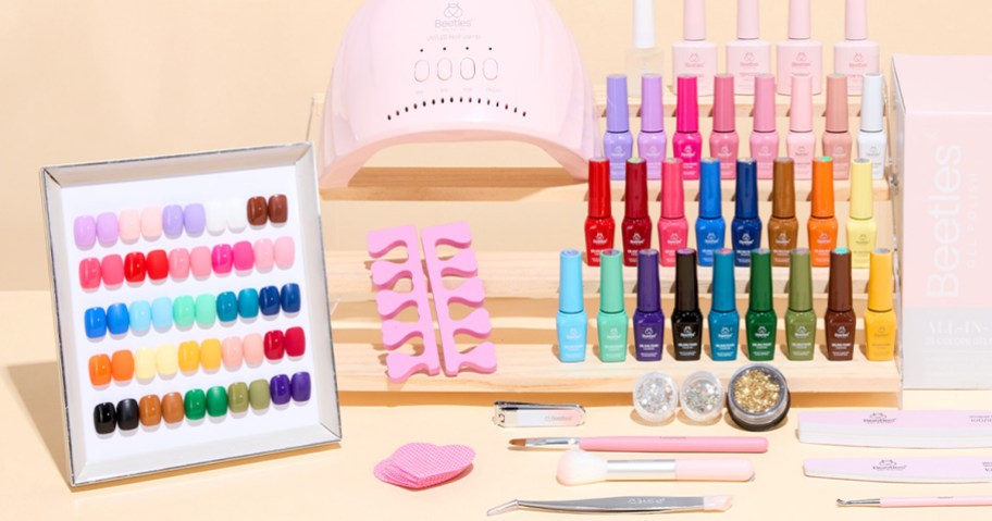 gel polish set with uv lamp