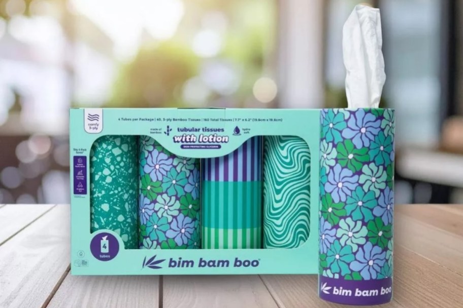 colorful tube tissues in box