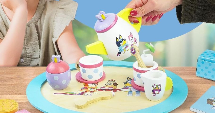 Bluey tea set on table
