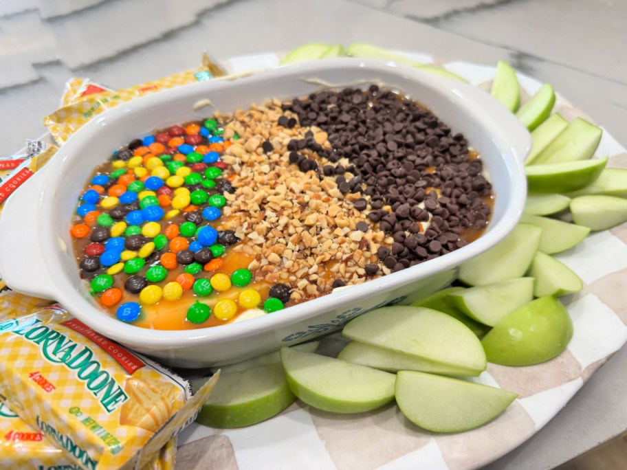 caramel apple dip using cheesecake filling