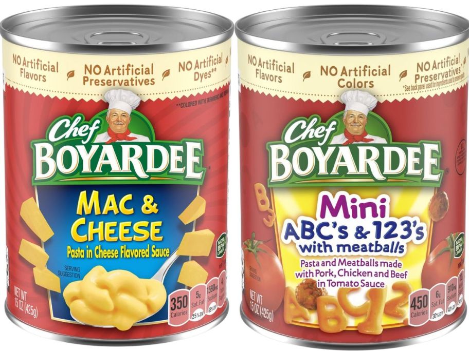 two chef boyardee cans