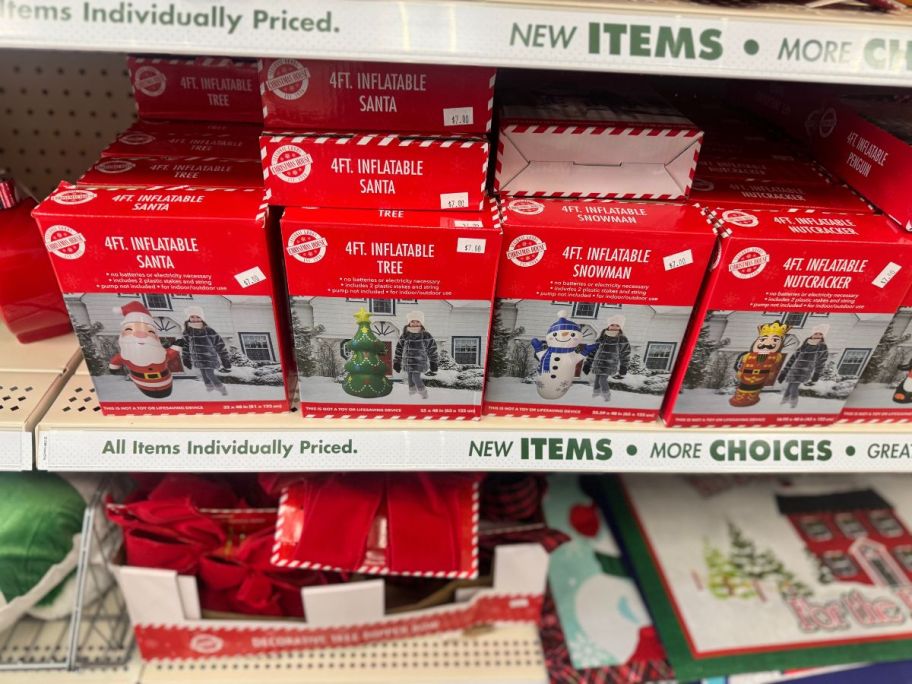 Christmas inflatable outdoor decor at Dollar Tree.