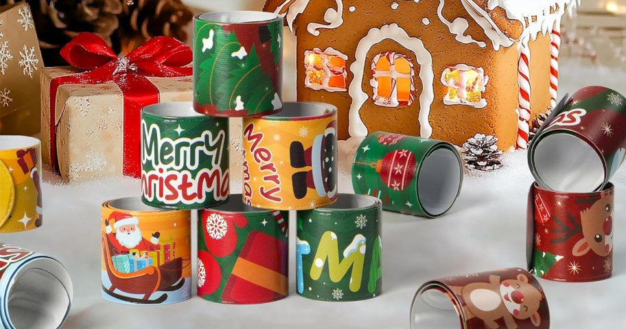 christmas slap bracelets