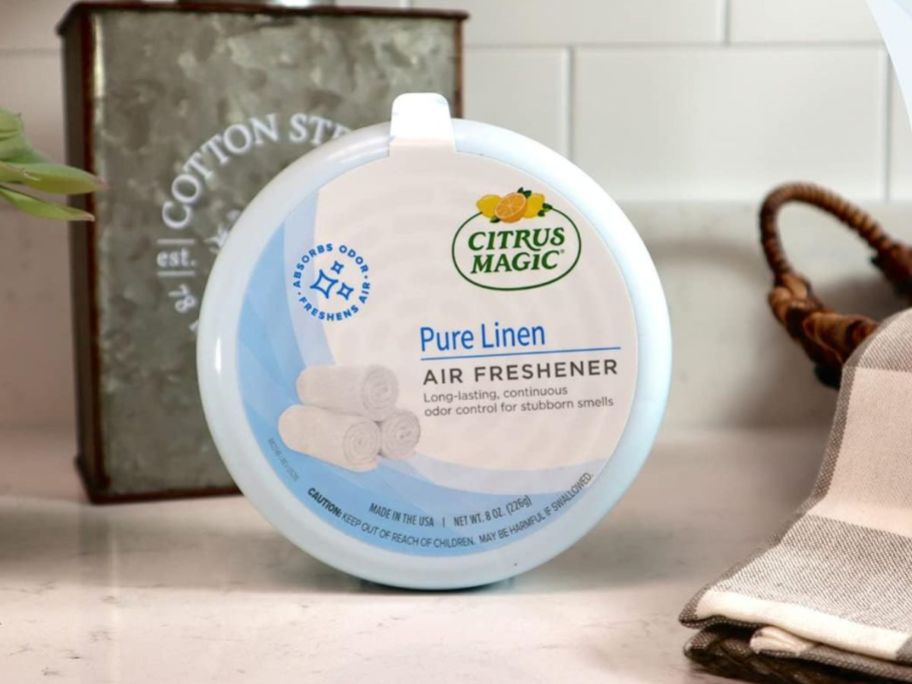Citrus Magic Odor Absorbing Solid Air Freshener on counter