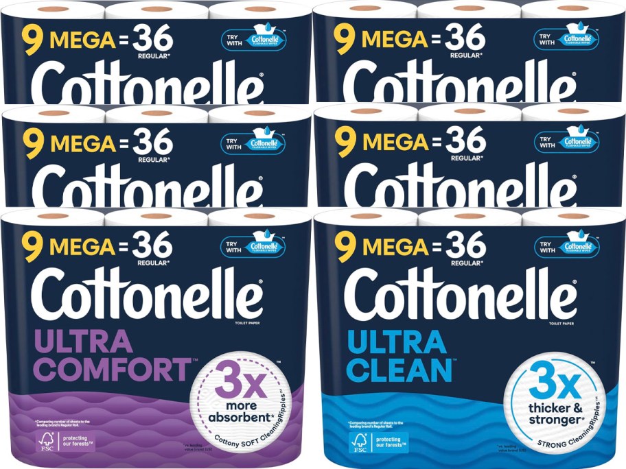 6 packs of cottonelle bath tissue