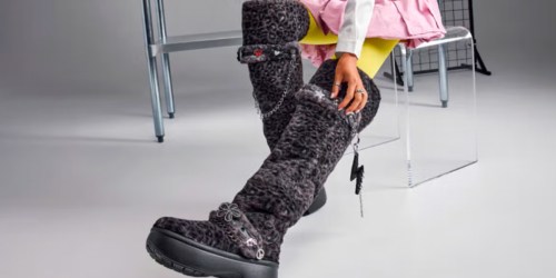 Crocs Leopard Fur Knee-High Boots Available Now (Includes 17 Jibbitz!)